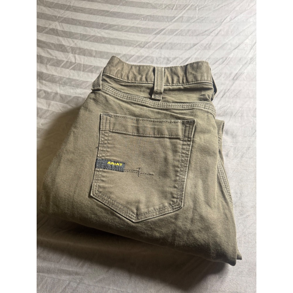 Ariat Rebar M4 Relaxed Straight Leg‎ Cargo Work Pants Mens 30x32 Olive Khaki